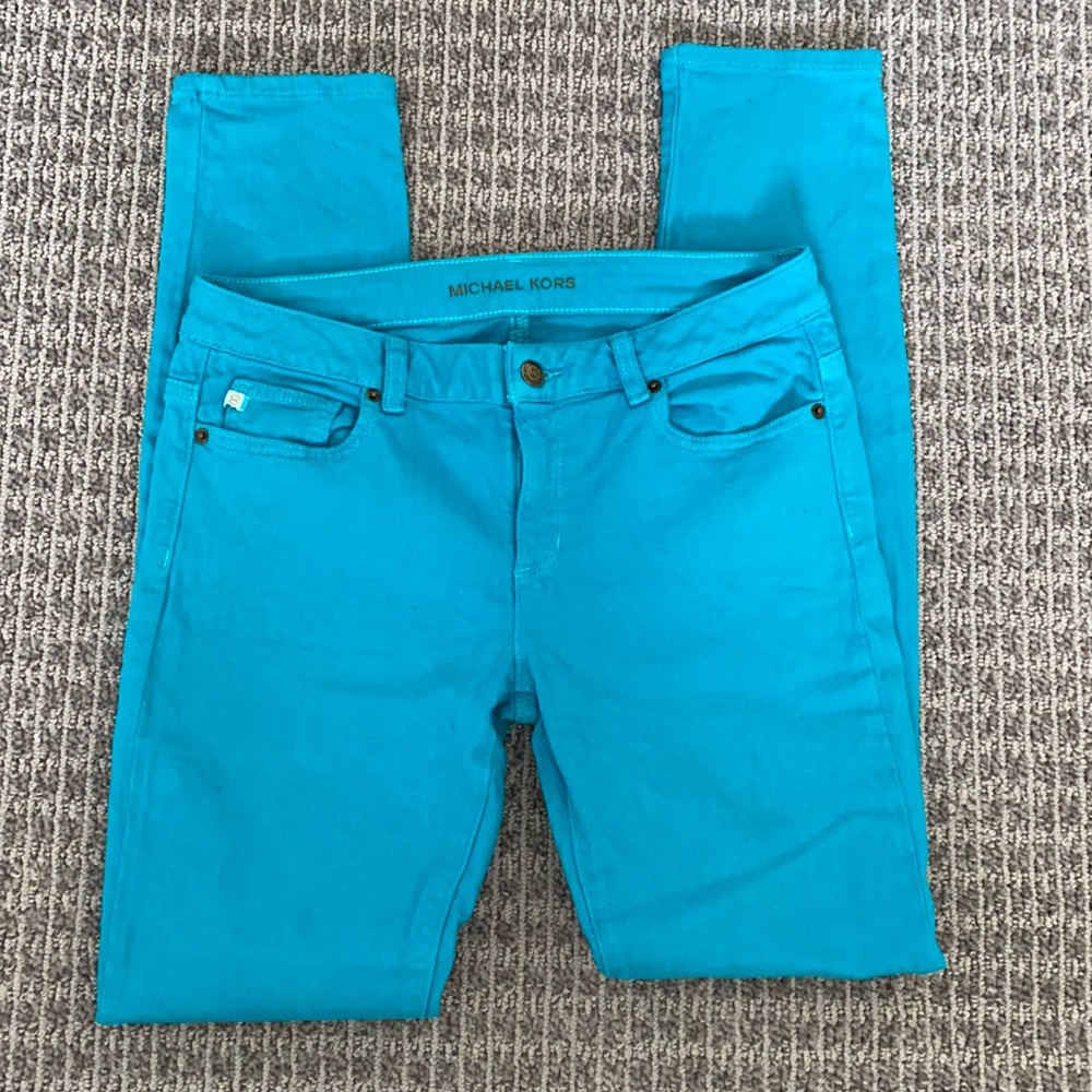 Michael Kors Teal Skinny Jeans